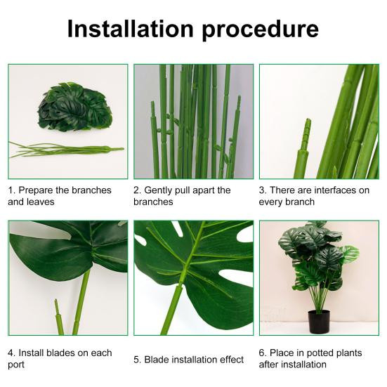 Künstliche Monstera-Pflanze Wangmingyuan in Grün als Tischdeko für dein Wohnzimmer oder Homeoffice - Bild 5