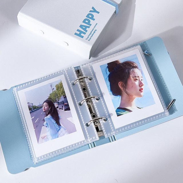 Nachfüllbares KUXA Mini Instax Fotoalbum in Grün mit 3-Zoll-Kartenhalter im Kawaii-Stil aus PU und PP - Bild 1