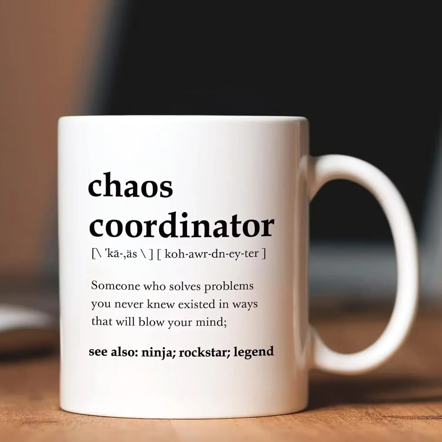 XiJing Keramiktasse Chaos Koordinator in Weiß, 11 oz - Bild 2