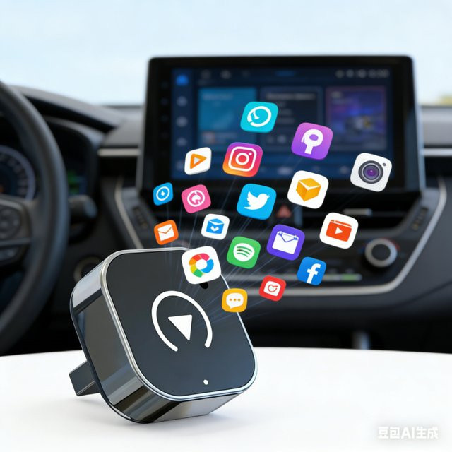 INSIS FEMME CarPlay Adapter für iPhone und Android, kabellose Plug & Play Verbindung, Schwarz/Silber - Bild 1