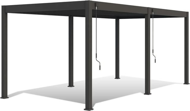 Weide Deluxe Aluminium Pavillon mit Lamellendach in Anthrazit, freistehend, B/T: 530 x 360 cm, H: 255 cm - Bild 1