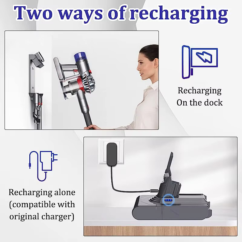 Bonacell Ersatzbatterie für Dyson V8 Absolute V8 Tier SV10 Handheld Staubsauger mit 6000 mAh und 21700 Zellen - Bild 3