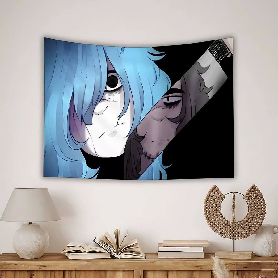 Kayou Sally Face Wandteppich mit geometrischem Portrait-Muster in Multicolour - Bild 2