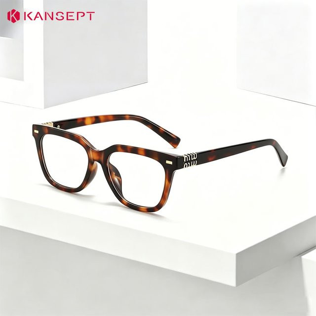 KANSEPT Lesebrille, quadratisch, Vollrand, braun, Damen, Acetat - Bild 1