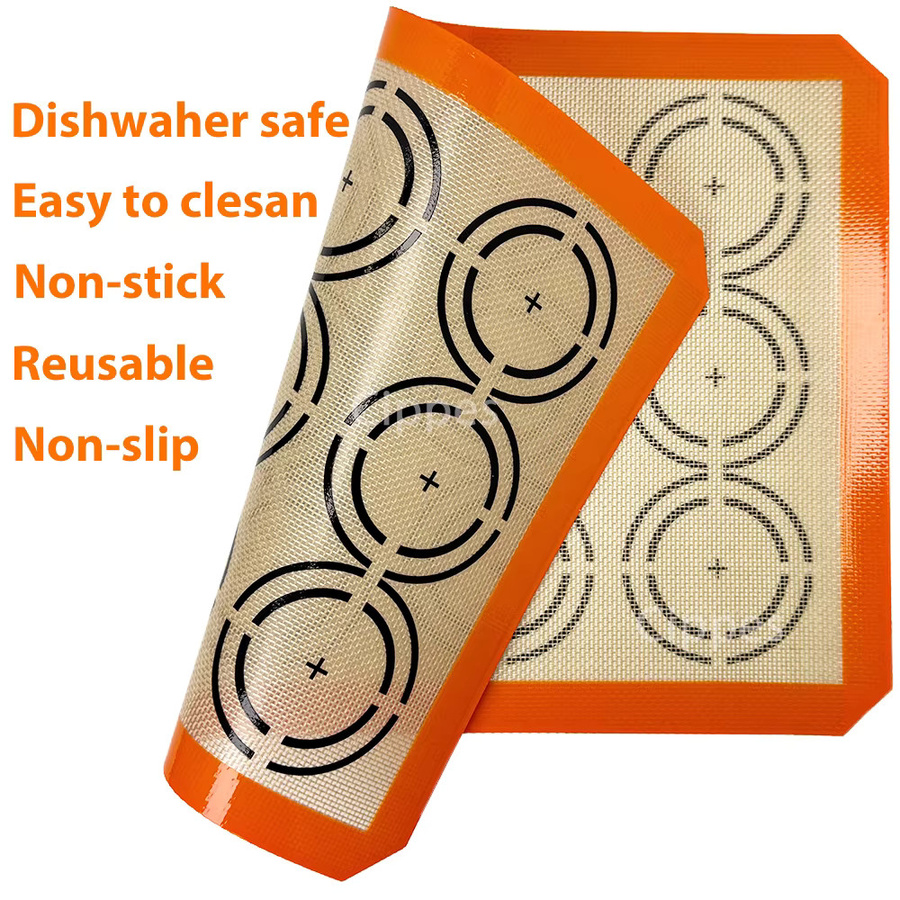 Cippes Silikon-Backmatte, orange, wiederverwendbare antihaftbeschichtete Backunterlage für den Ofen - Bild 3