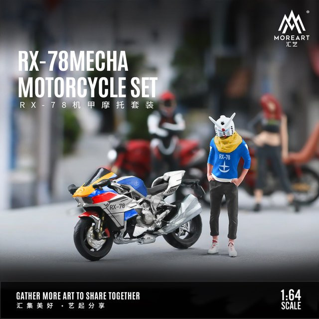 MOREART RX-78 Mecha Motorrad-Actionfiguren-Set, 1:64, Bunt / Mehrfarbig - Bild 1
