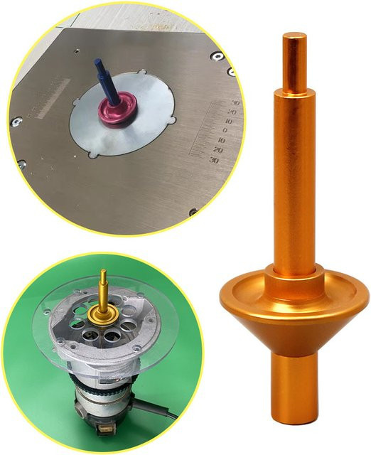 KPXIN Oberfräse Subbase Zentrierstift und Kegel aus Aluminiumlegierung in Gold - Bild 1