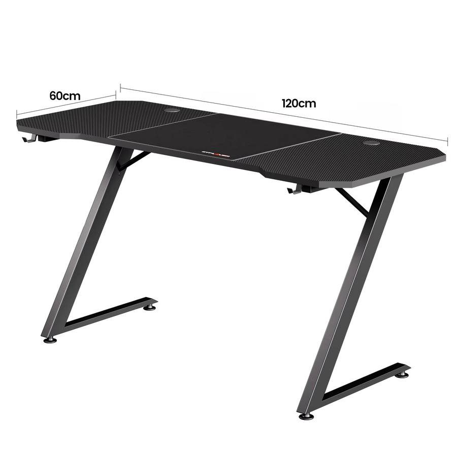 GTPLAYER Gaming Schreibtisch mit Kohlefaseroberfläche und LED in Schwarz, B: 120 cm, T: 60 cm - Bild 3