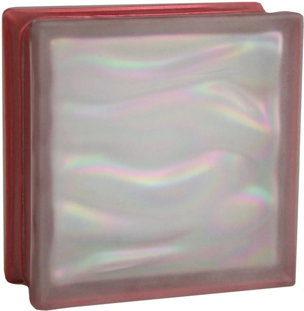 Fuchs Design Glasbaustein Rot Satiniert B/H: 19 x 19 cm, Tiefe: 8 cm - Bild 1