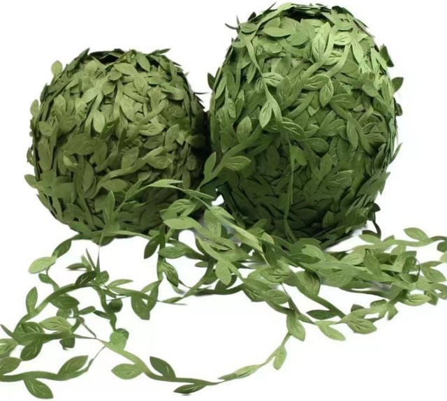 ZQCXLD Künstliche Green Leaf Vine Pflanze aus Seidenblättern und Rattan, 10 m Rolle, Grün, für Hochzeit, Party und DIY-Dekoration - Bild 1