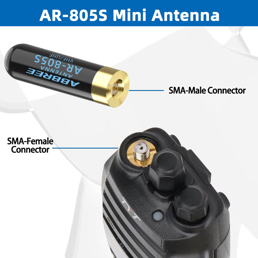 ABBREE AR-805S Mini SMA-Male Dualband 144/430MHz Hochleistungsantenne für Retevis RT1 RT3S RT3 RT8 RT81 TYT MD-380/UV8000D Funkgeräte - Bild 5
