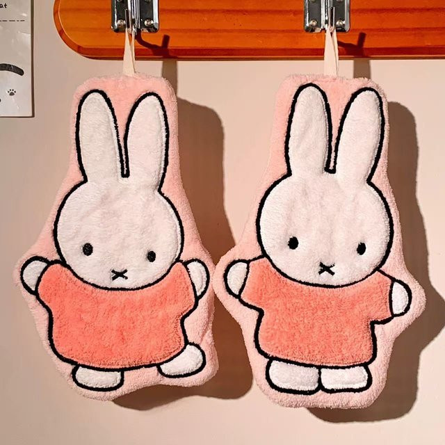 Miffy Kaninchen Handtuch in Pink, verdicktes Cartoon-Design für Badezimmer und Küche - Bild 1