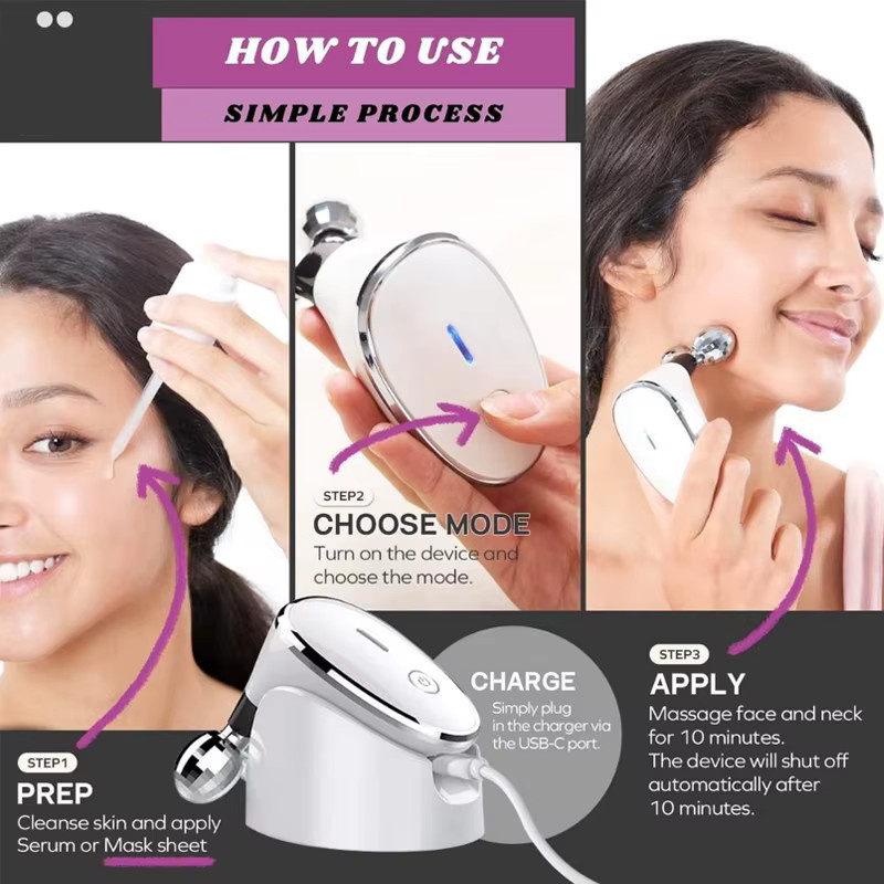 WEILIXUN EMS V-Linien-Massagegerät für Gesicht und Körper, Unisex - Bild 3