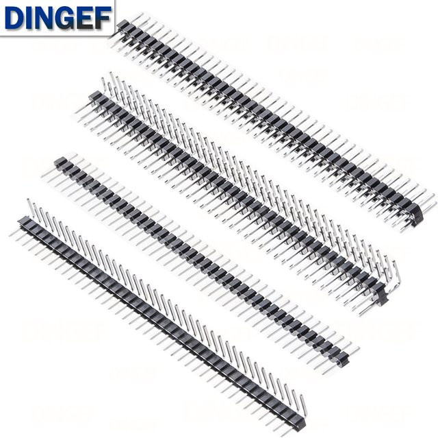 10 Stück Einreihige Pin Header Stecker Streifen 2,0 mm 40 Pin Schwarz - Bild 1