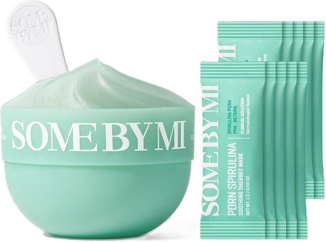 SOME BY MI PDRN Spirulina Beruhigende Sorbet-Maske, 10 x 1g, mit Hyaluronsäure und PDRN - Bild 1