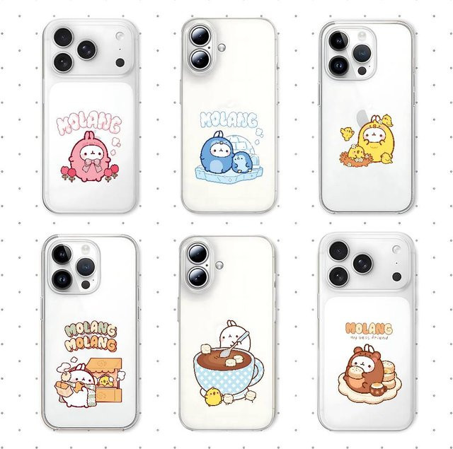 Transparente und stoßfeste Silikon-Handyhülle mit Molang Motiv für dein Apple iPhone (verschiedene Modelle) - Bild 1