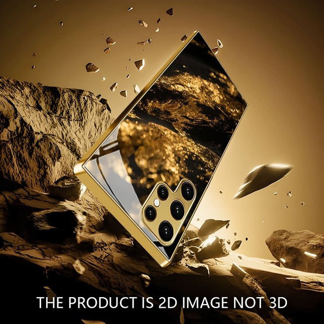 Samsung Handyhülle mit Gold-Textur-Muster und galvanisierter Glas-Hartschale für Galaxy S26 S25 S24 S23 S22 S21FE Ultra Plus - Bild 1