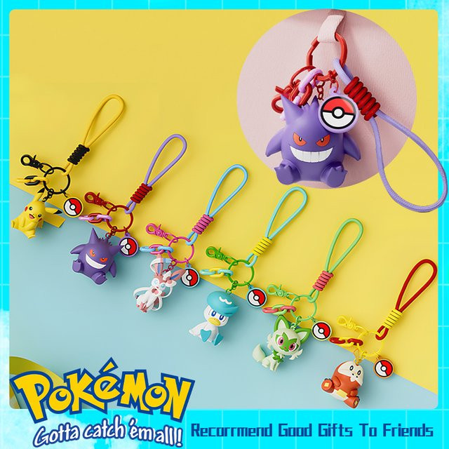 Keeppley Pokémon Schlüsselanhänger Pikachu Gengar Sylveon Sprigatito Quaxly Fuecoco, Actionfigur - Bild 1