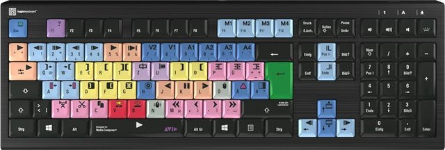 Logickeyboard USB Tastatur mit Scissor-Technologie QWERTZ Deutsch Schwarz - Bild 1