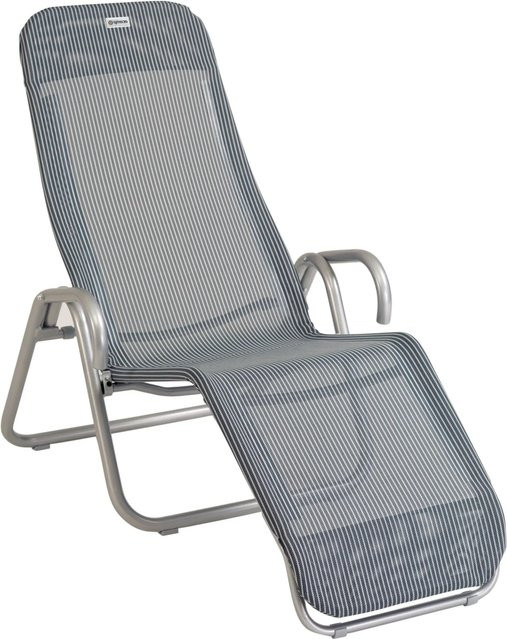 Acamp Gesundheitsliege Calypso Klappbar in Grau mit Textilene-Gewebe und Stahlrohr, B/T/H: 137 x 75 x 107 cm - Bild 1