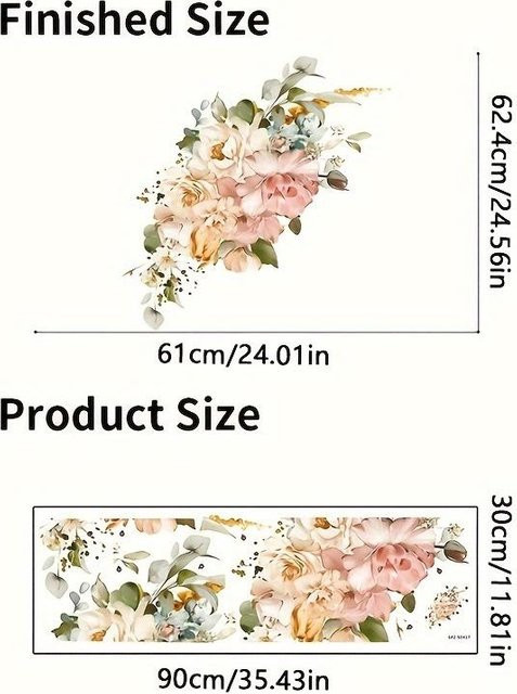 SZ-Damai Cartoon Pflanze und Blume Wandaufkleber, selbstklebend und abnehmbar, beige/multicolour - Bild 1