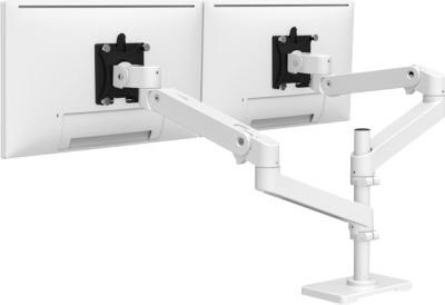 Ergotron LX Pro Dual Monitorarm in Weiß für zwei Displays bis 24 Zoll mit Tischhalterung und VESA-Standard - Bild 1