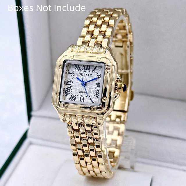 Armbanduhr Edelstahl, Gold, Grau, Quarz, Damen - Bild 1