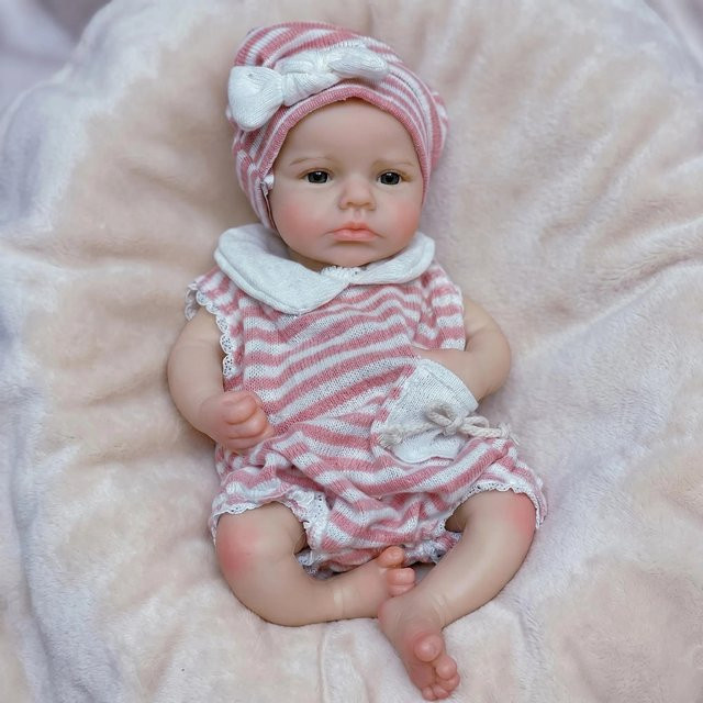 NPK Loulou Premie Baby Awake Art Doll, Sammlerpuppe, 12 Zoll, Silikon - Bild 1