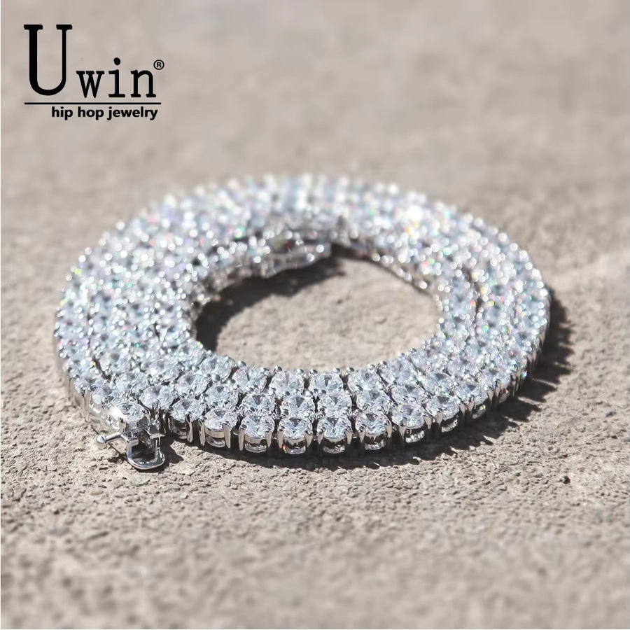 Uwin Tenniskette, 4 mm, Silber, Zirkonia, Unisex - Bild 1