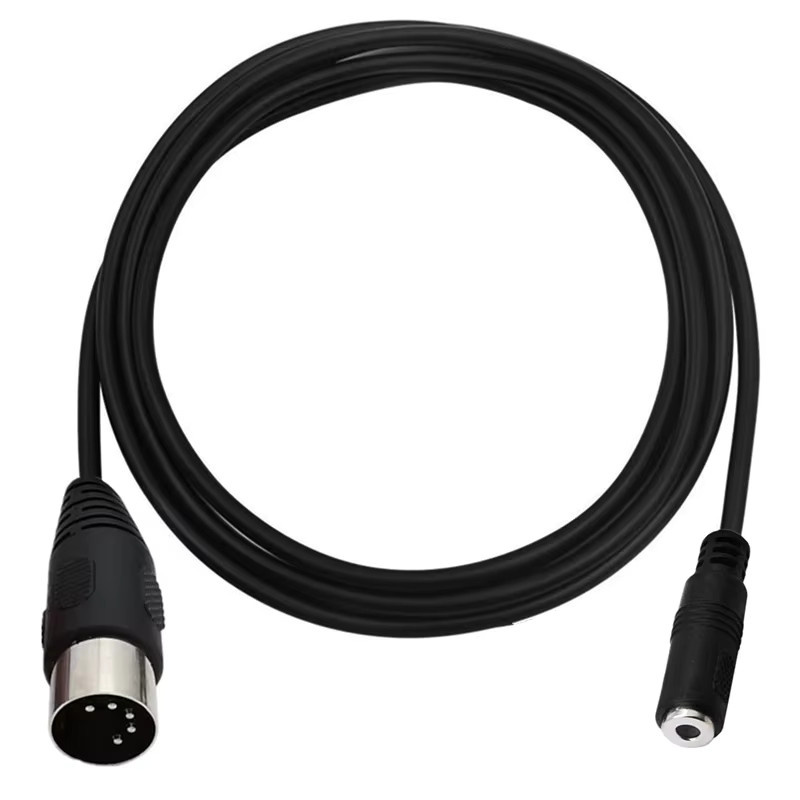 BSN Stereo-Audio-Adapterkabel von 3,5 mm Klinke auf 5-poligen MIDI-DIN-Stecker, Schwarz, Länge: 0,5 m - Bild 2