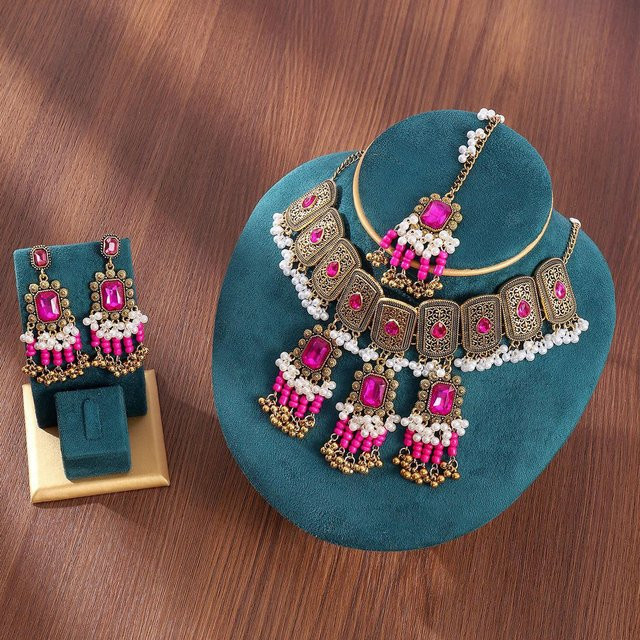 WearShine Fashion Schmuck-Set, Messing, Gold, Kristall, Perle, Damen - Bild 1