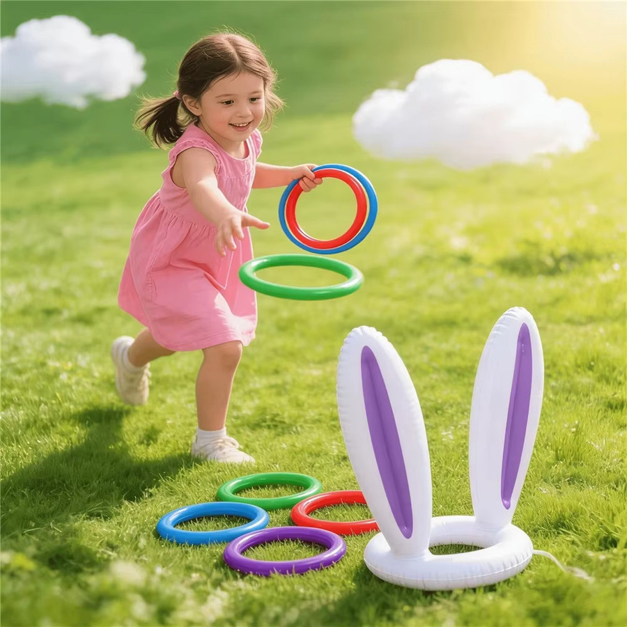 Wonflex Aufblasbares Osterhasen-Ohren-Ringspiel, Bunt / Mehrfarbig - Bild 2