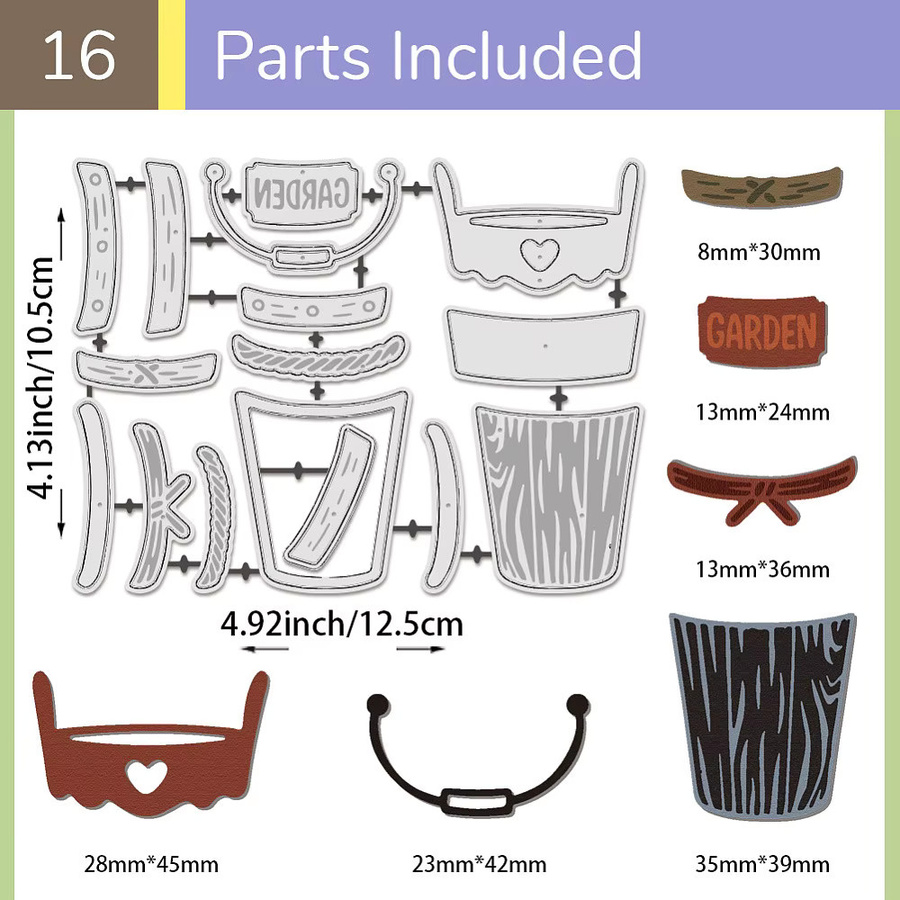Schablonen aus Kohlenstoffstahl im Bucket-Design für DIY-Scrapbooking und dekorative Prägung in verschiedenen Formen - Bild 3