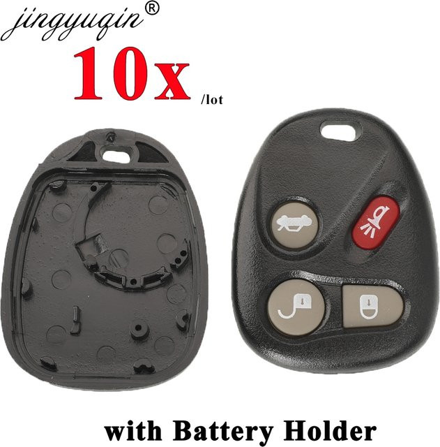 Jingyuqin 10er Set Ersatz-Fob-Gehäuse für Buick 2003–2007, Chevrolet Trailblazer und GMC mit Batteriehalter, Schwarz - Bild 1