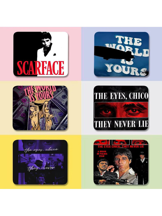 Classic Movie Scarface Mini-Mauspad in Multicolour mit genähtem Rand und rutschfester Gummibasis - Bild 7