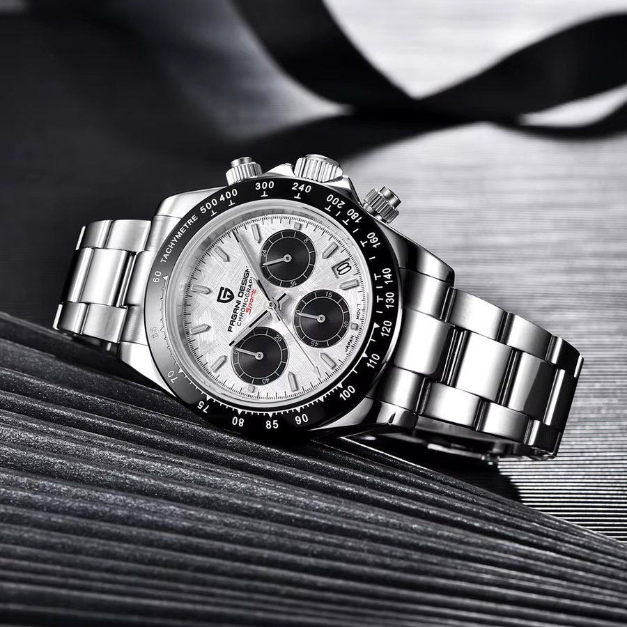 PAGANI DESIGN Chronograph, Quarz, Edelstahl, Weiß, Herren - Bild 3