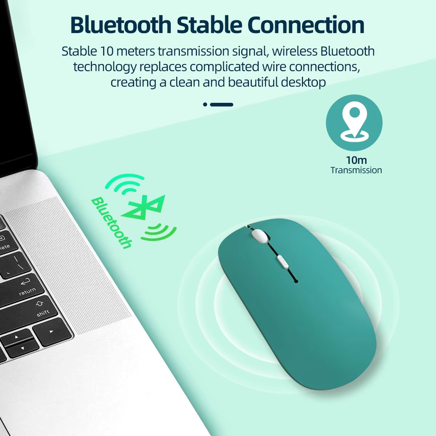 Congdi Bluetooth-kompatible kabellose optische Maus in Lila für Computer, Laptop und Tablet, geräuschlos - Bild 2