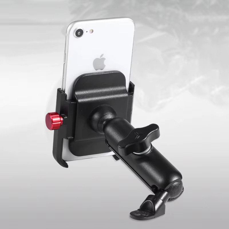 Universal Aluminium Lenker Handyhalter für Motorrad und Fahrrad mit USB-Ladegerät, Schwarz, 12-24V - Bild 4