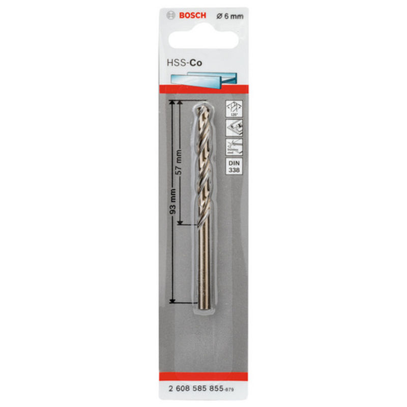Bosch Metallbohrer HSS-Co in Blau und Silber, Durchmesser: 6 mm, Länge: 93 mm - Bild 2