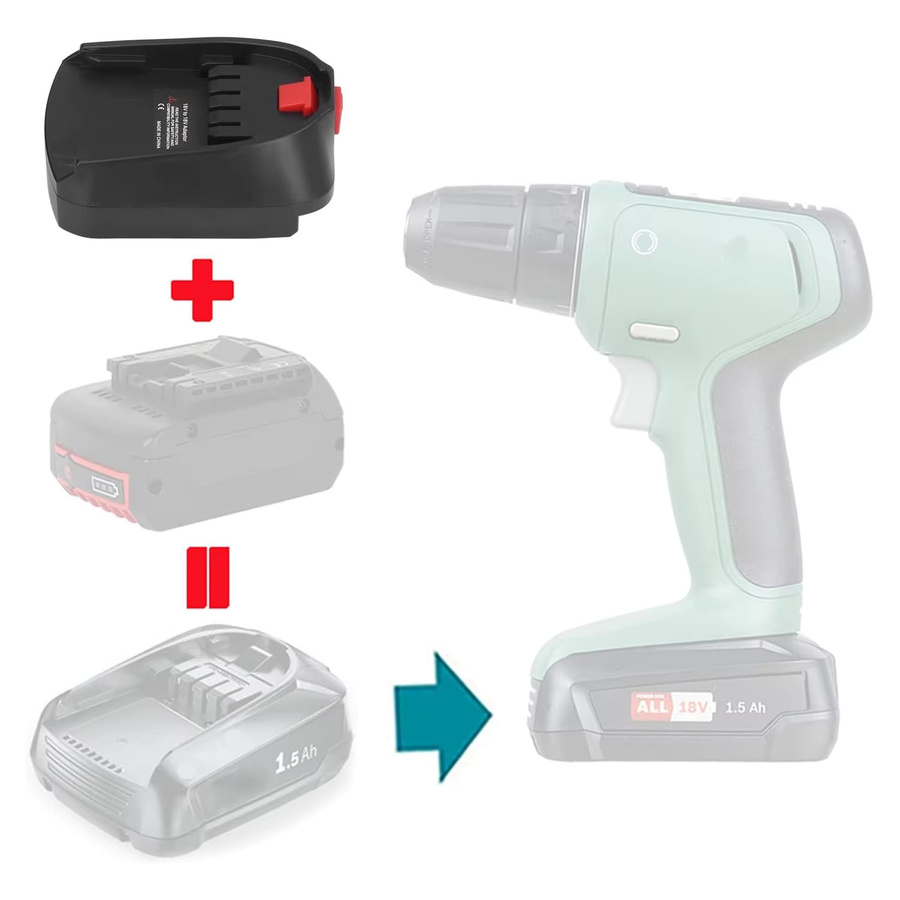 GiFi Power Adapter für Bosch 18V GBA Batterien zur Nutzung mit 18V Li-Ion BAT618 Akkus - Bild 3