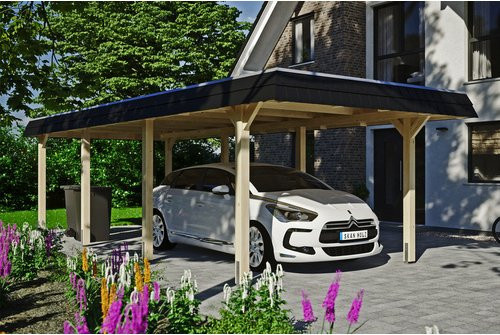 SKANHOLZ Carport Wendland aus Fichten-Leimholz mit Aluminium-Dach in Beige, Breite: 362 cm, Tiefe: 870 cm, Höhe: 243 cm - Bild 2