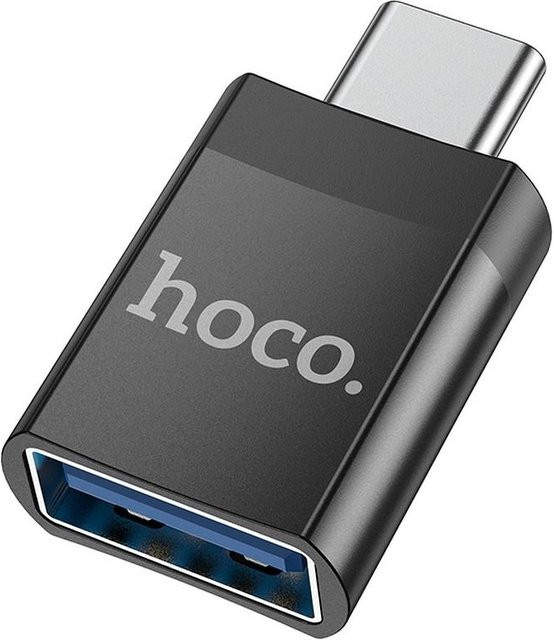 HOCO UA17 OTG Adapter USB-C auf USB-A in Schwarz für Datenübertragung und Laden - Bild 1