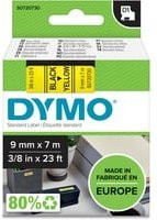 Dymo D1 Schriftbandkassette 40918, Farbe: Gelb, Schriftfarbe: Schwarz, Breite: 9 mm, Länge: 7 m - Bild 1