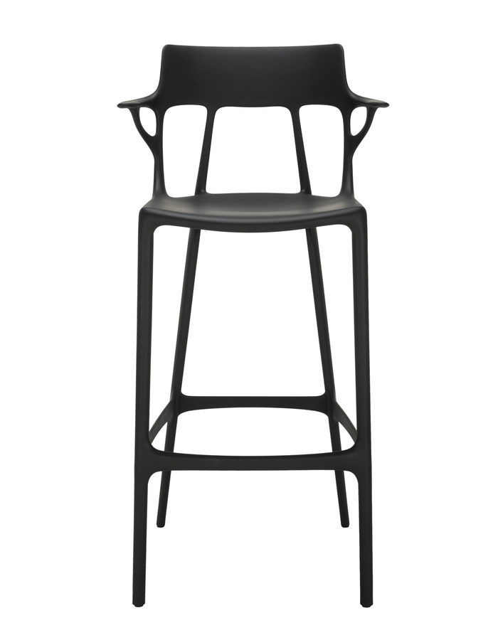 Kartell A I Barstuhl mit Armlehnen in Schwarz matt aus Kunststoff - Bild 2