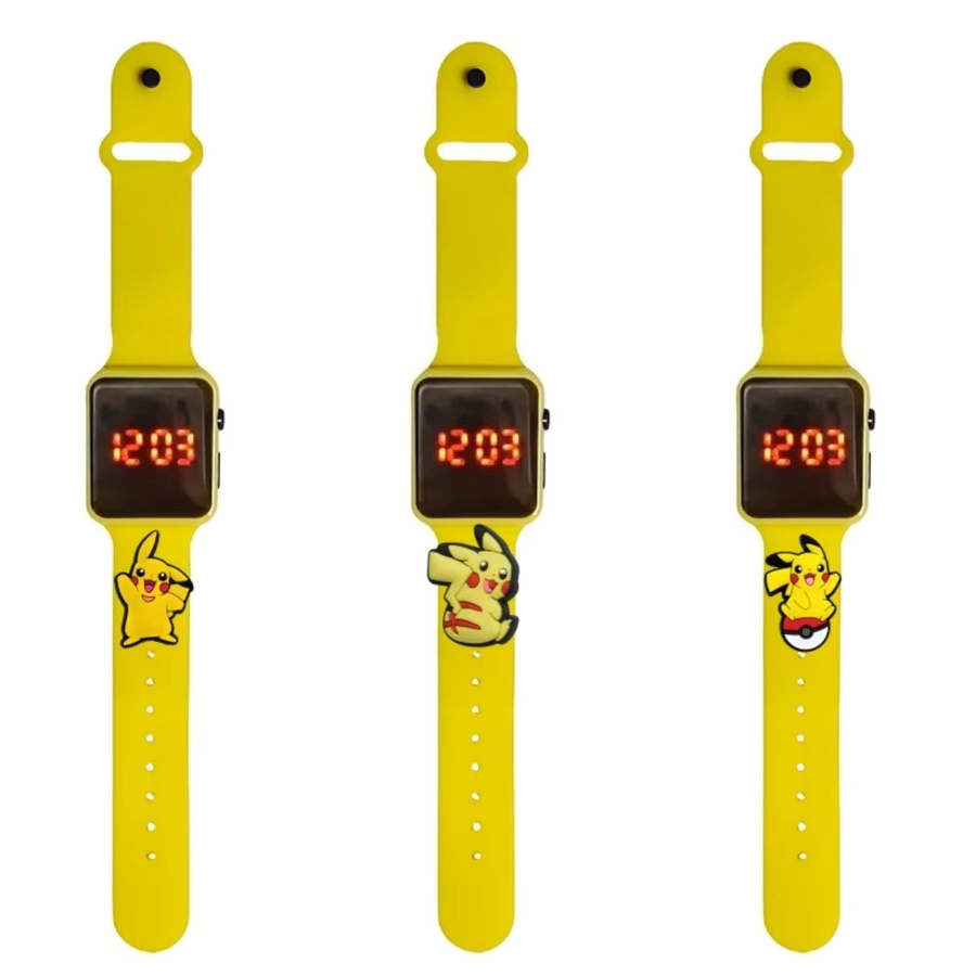 Potdemiel Digitaluhr, Pikachu, Kinder, Quarz, Kunststoff, Silikon, Schwarz - Bild 2