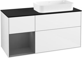 V&B Waschtischunterschrank Finion mit Wandbeleuchtung in Anthrazit und Weiß, B/T/H: 120 x 60 cm - Bild 1