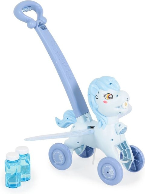 Moni Pony Wings Schiebespielzeug, blau, mit beweglichen Flügeln, Musik, Seifenblasen - Bild 1