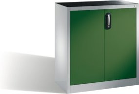 C+P Werkzeug-Beistellschrank mit Drehtüren und 1 Boden, Korpus Lichtgrau und Front Resedagrün, H: 100 cm, B: 93 cm, T: 40 cm - Bild 1