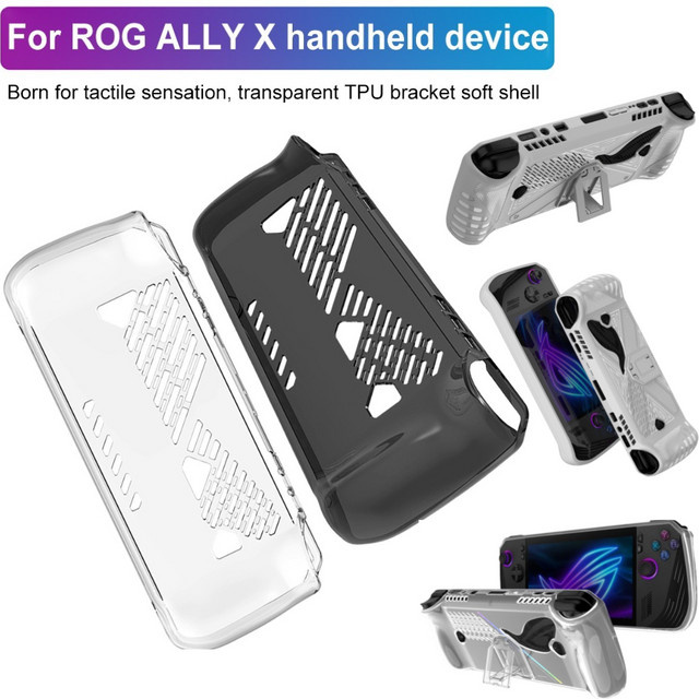 ALLOYSEED Stoßfeste TPU-Schutzhülle für ASUS ROG Ally X in Schwarz mit Wärmeableitung - Bild 1