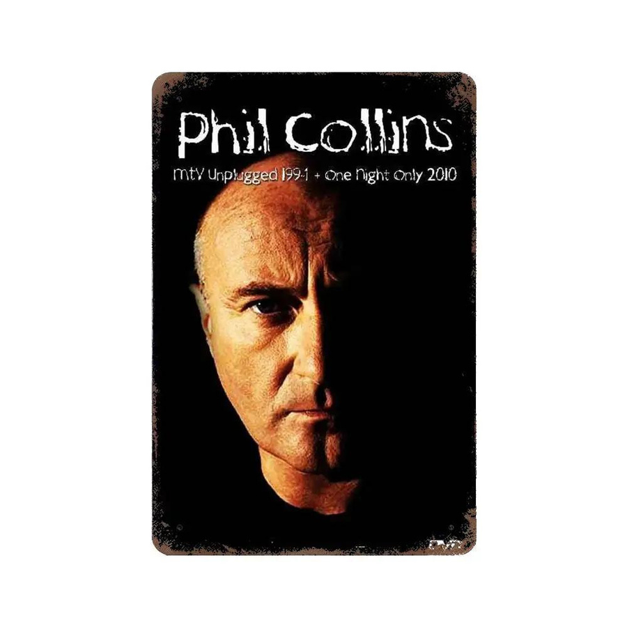 Vintage Phil Collins Schlagzeuger Metallschild ZX ART Dekorative Plakette, B: 30 cm, H: 20 cm, Mehrfarbig - Bild 2